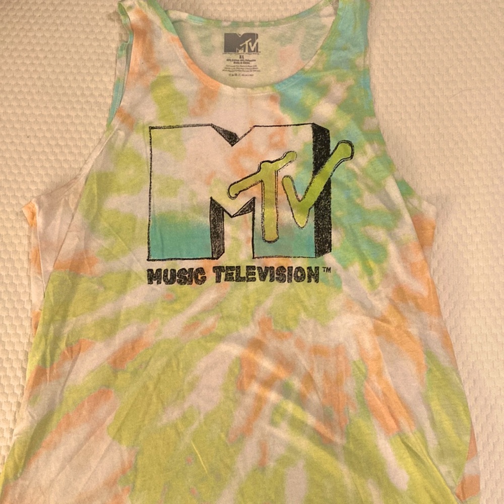 MTV very light weight cotton sleeveless tie dye shirt.